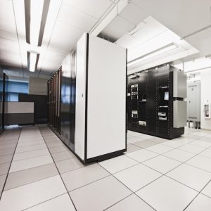 Computer servers in server room